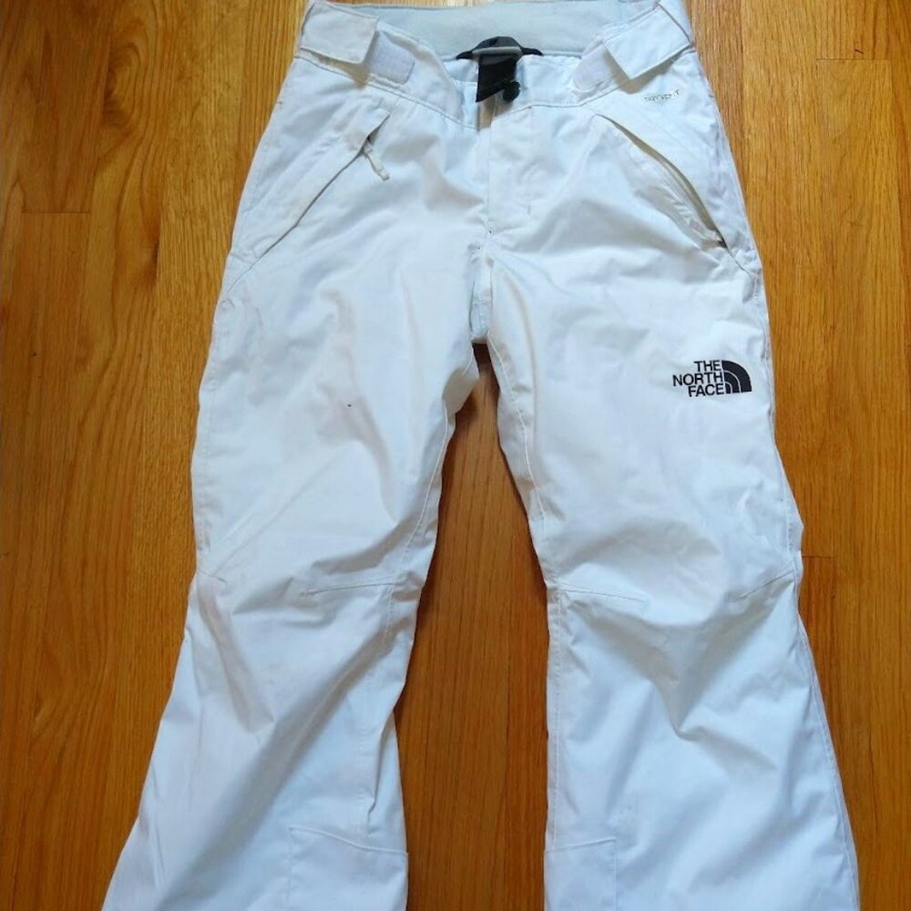 The North Face Girls Freedom Insulated Ski Pant EZ Grow, White, Size 7/8 (S)